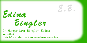 edina bingler business card